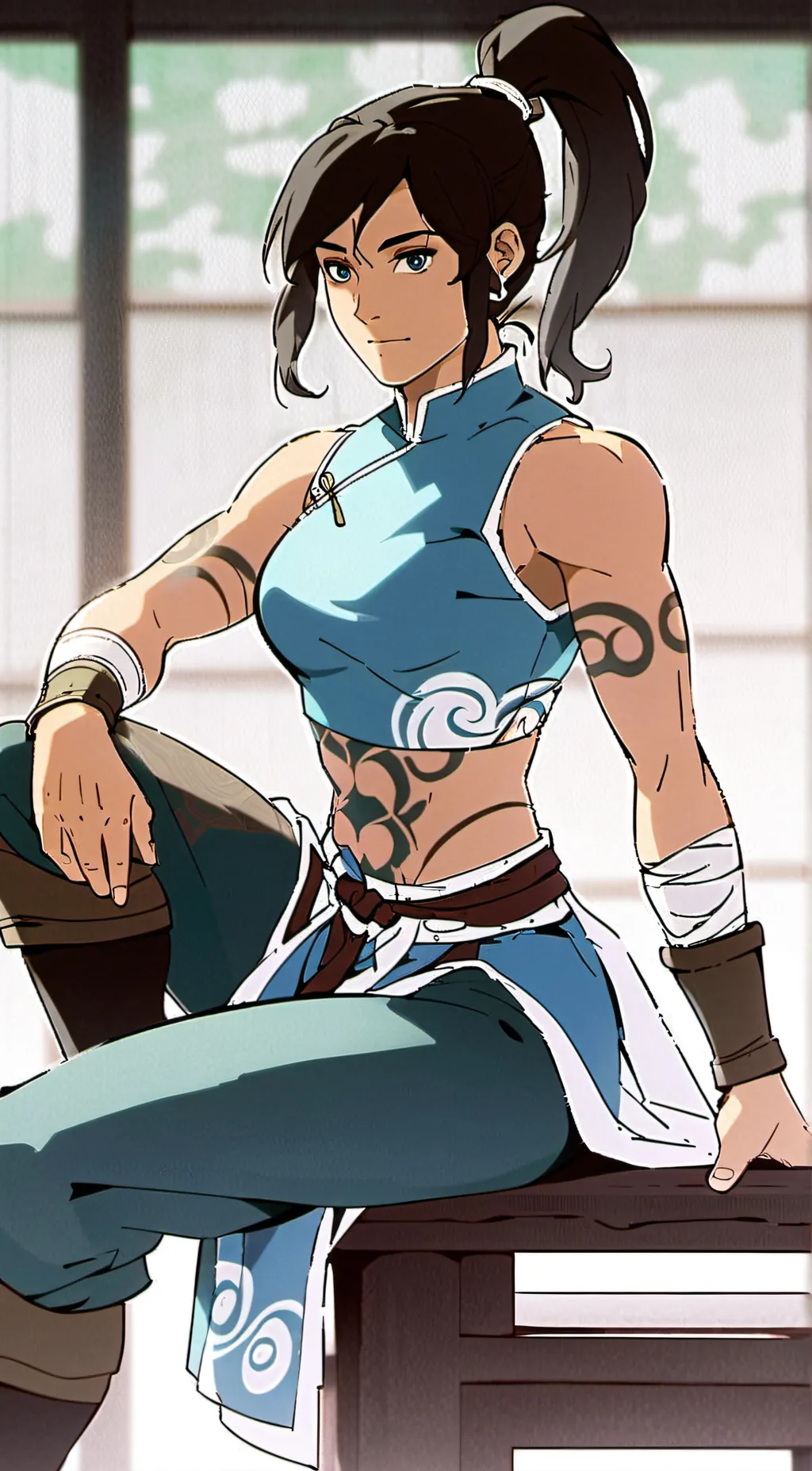 ai character: Avatar Korra. background