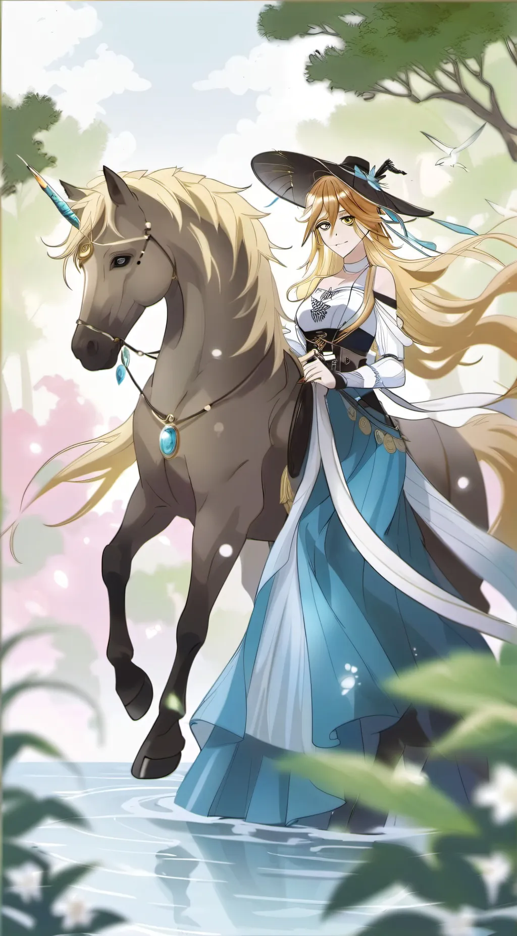 ai character: centaur girl background