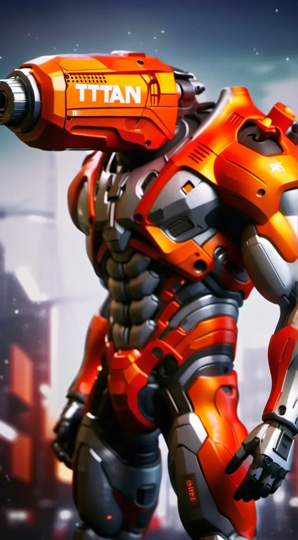 ai character: Titan drill man background