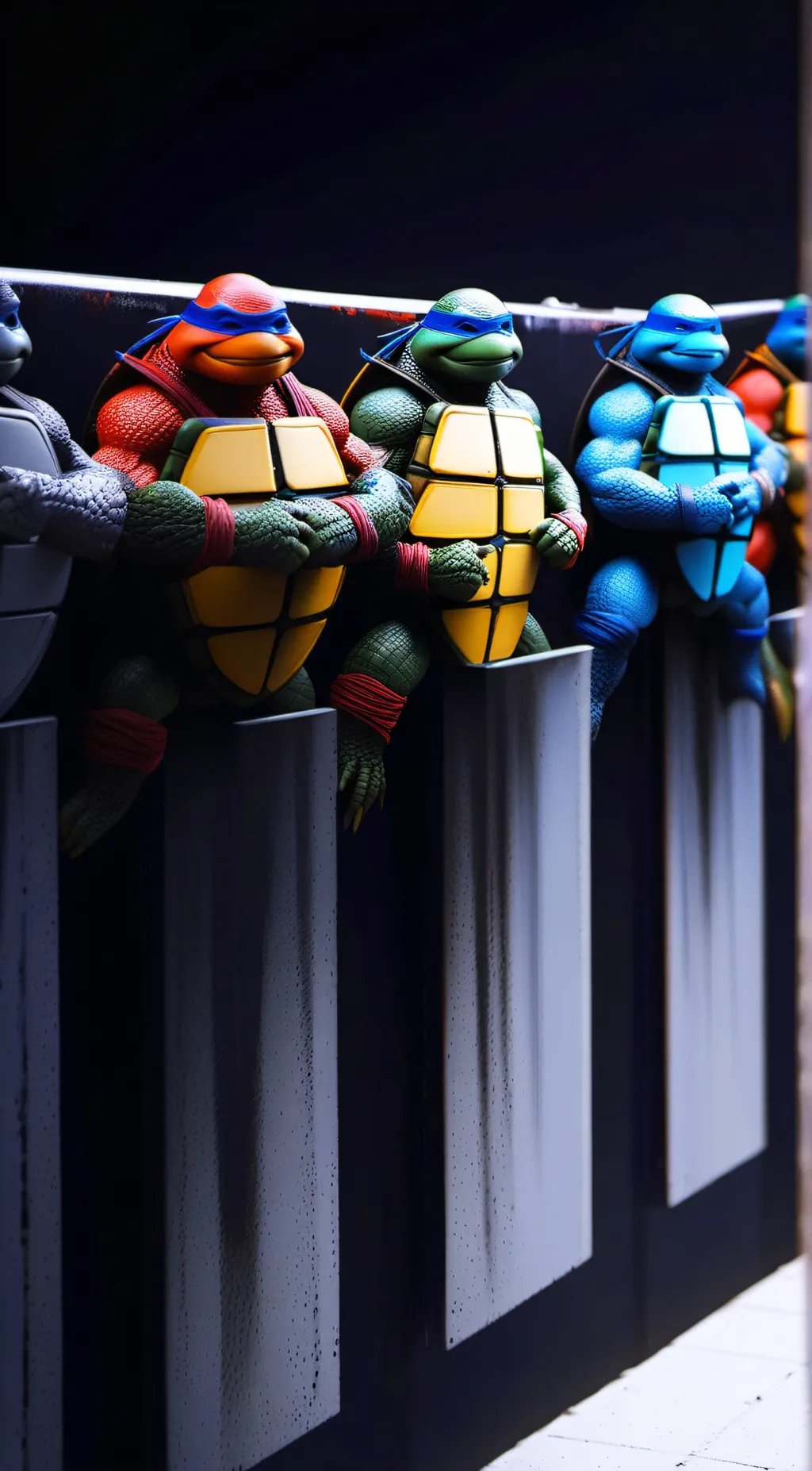 ai character: ninja turtles milk background