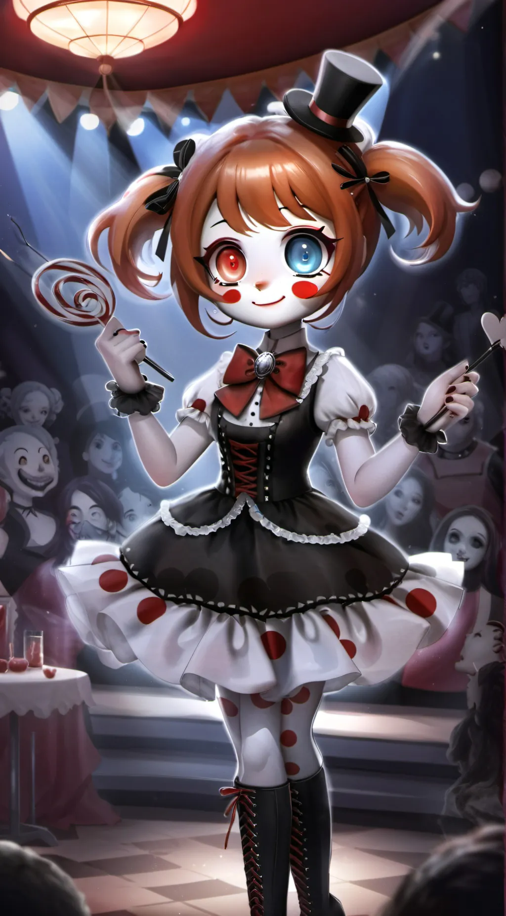 ai character: cricus baby background