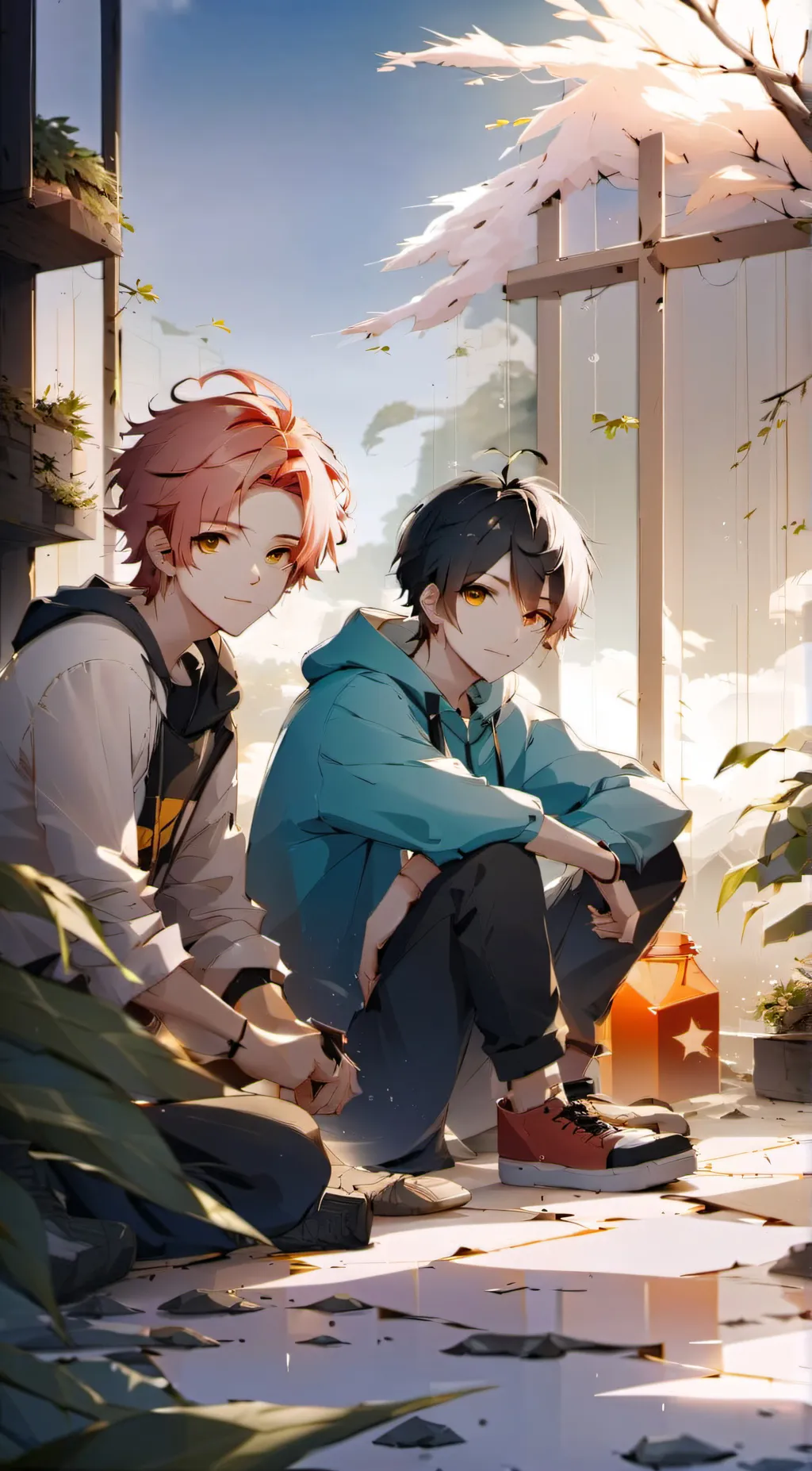 ai character: 2 friends and you background