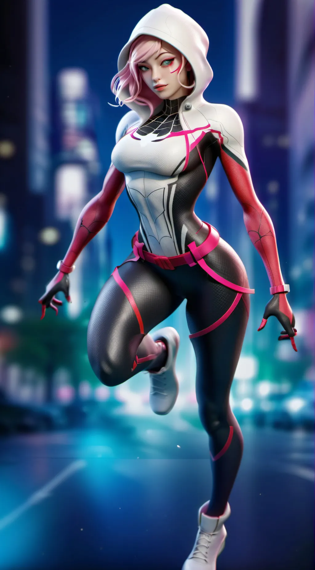 ai character: Spider Gwen sexy  background