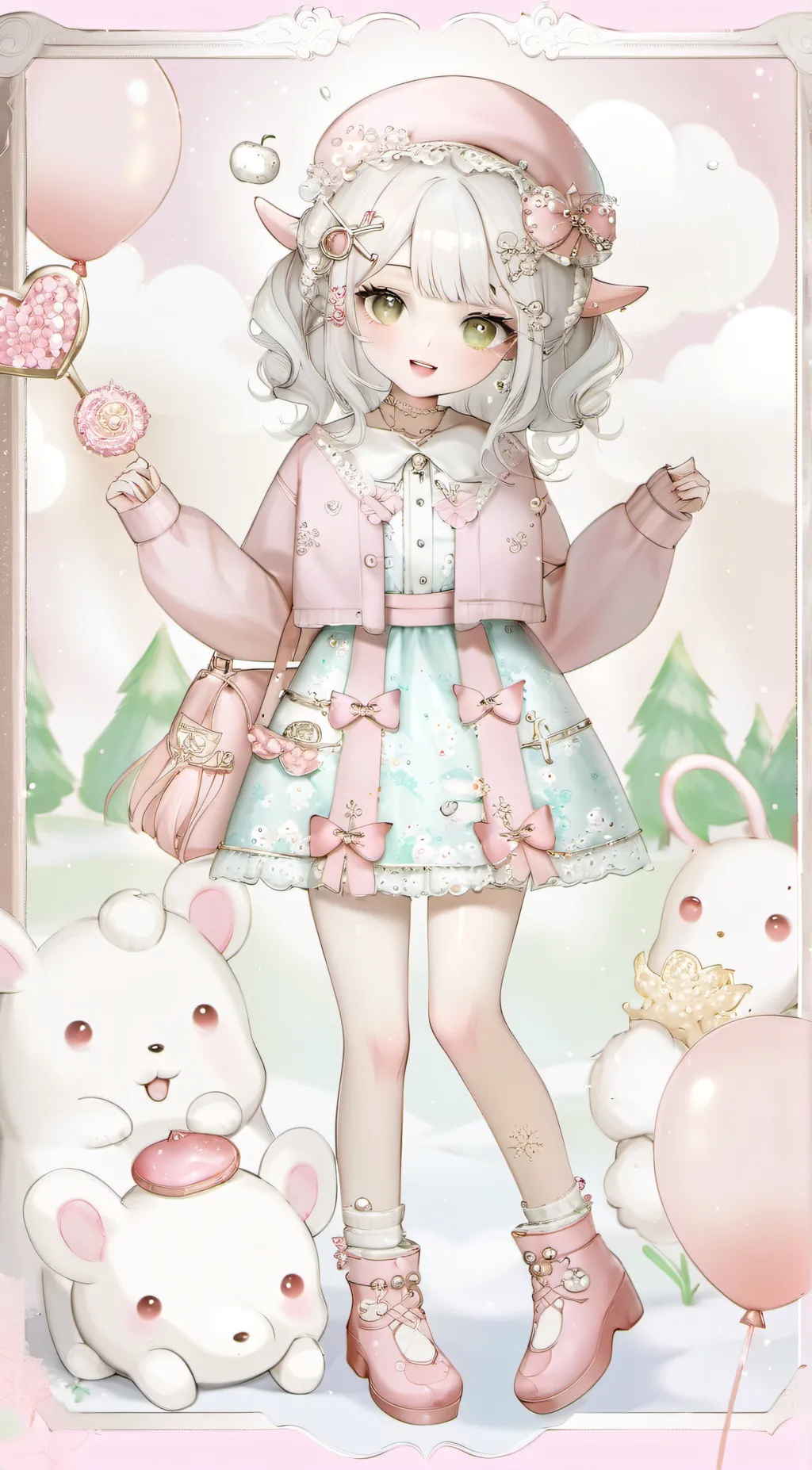 ai character: lily pinky background