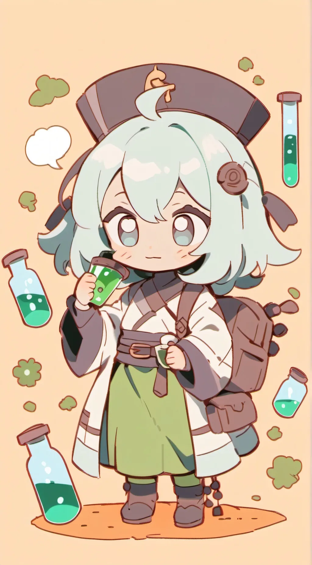 ai character: Test Tube  background