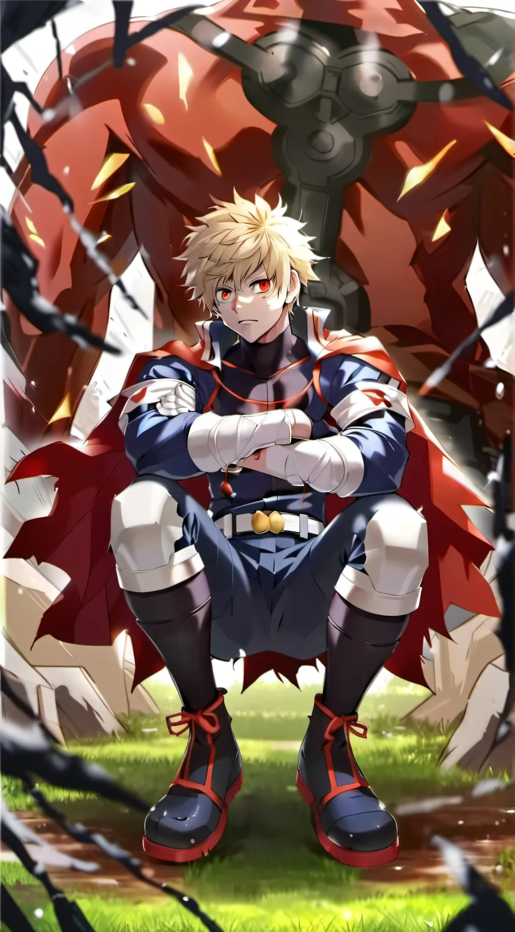 ai character: Katsuki Bakugo  background