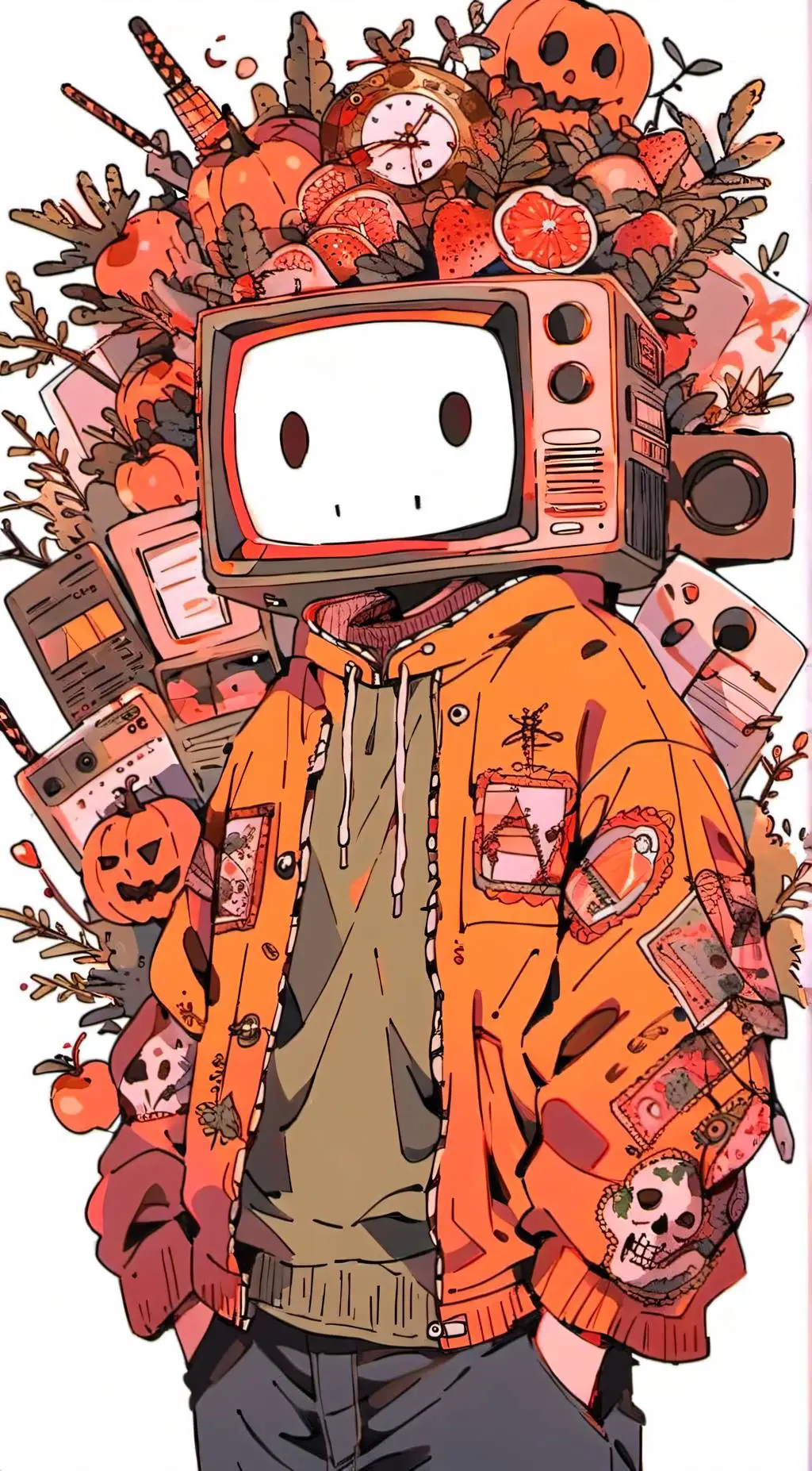 ai character: Tv head background
