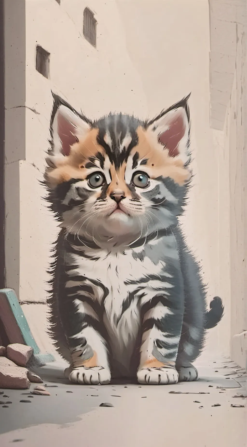ai character: Fat stray kit background