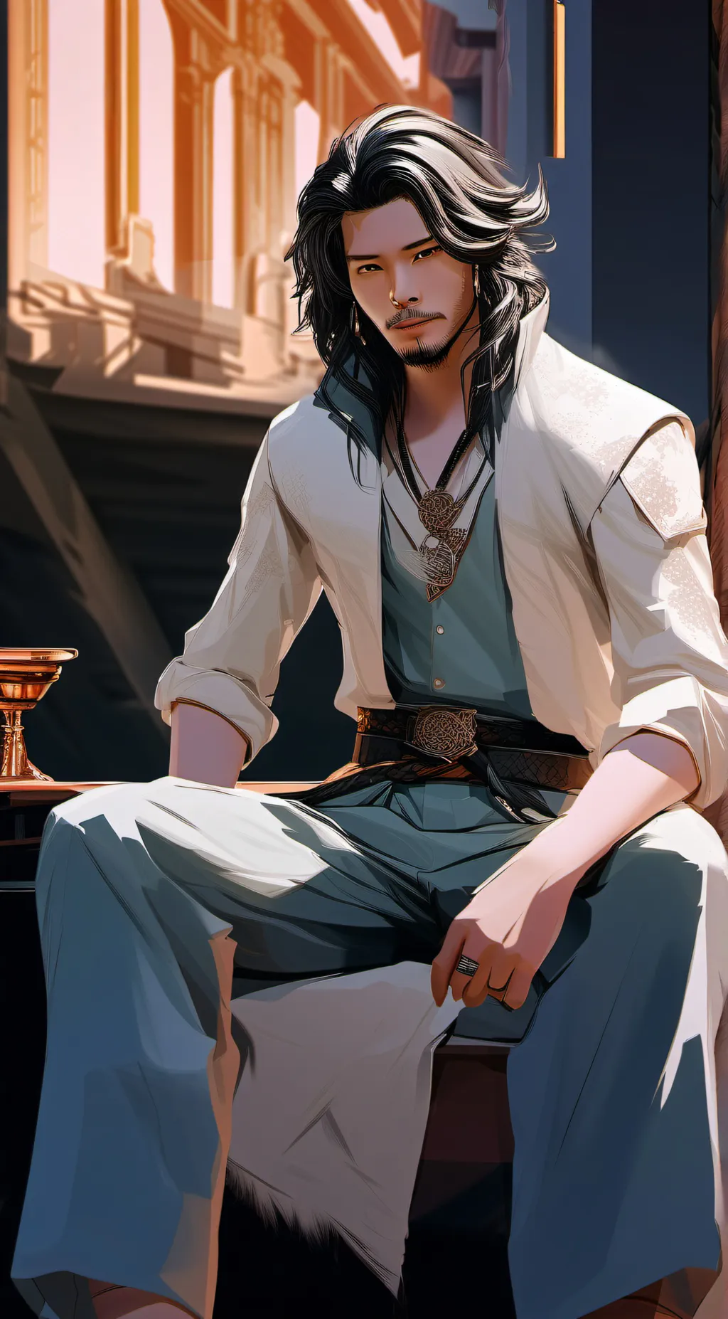 ai character: Adam  background