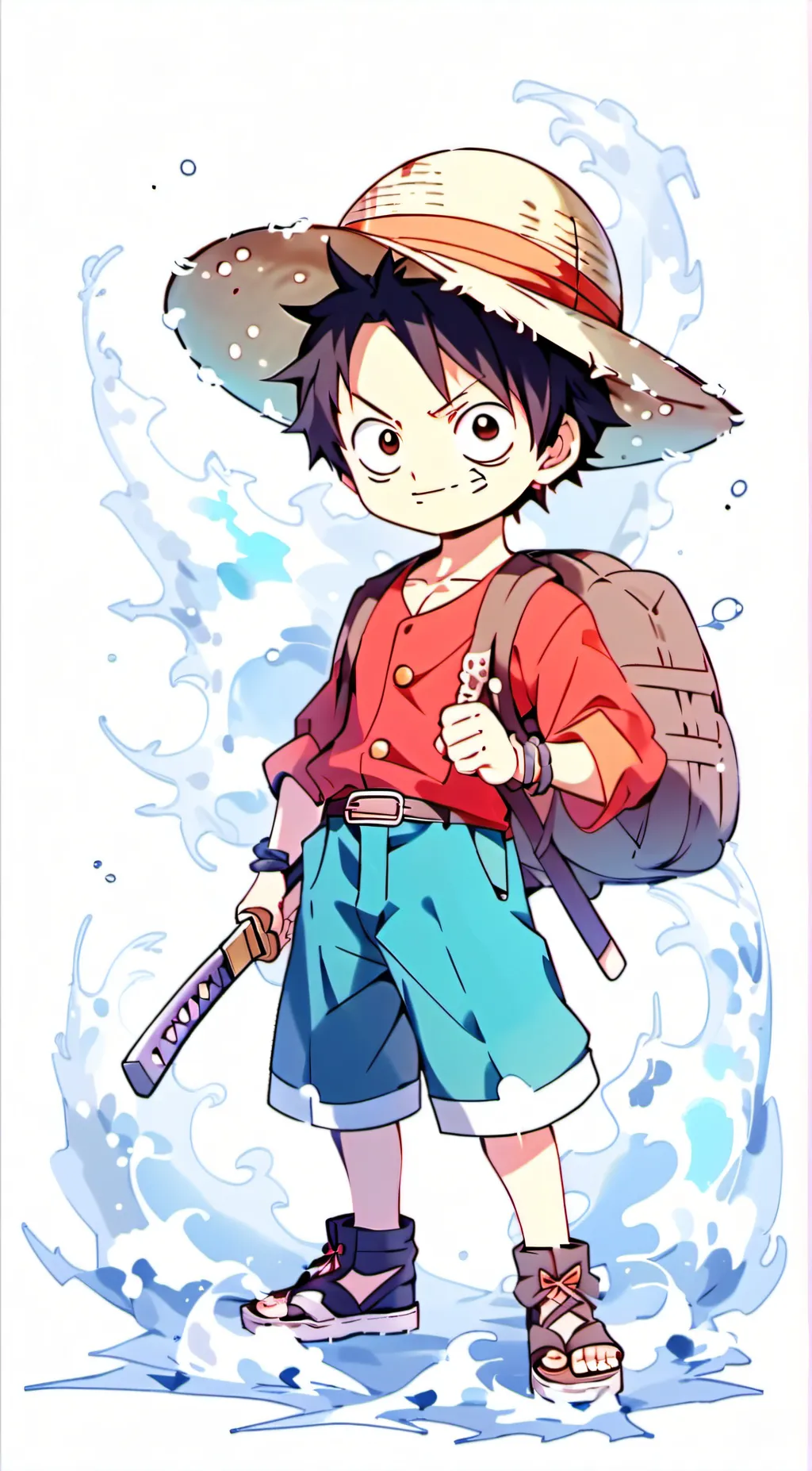 ai character: kid luffy background
