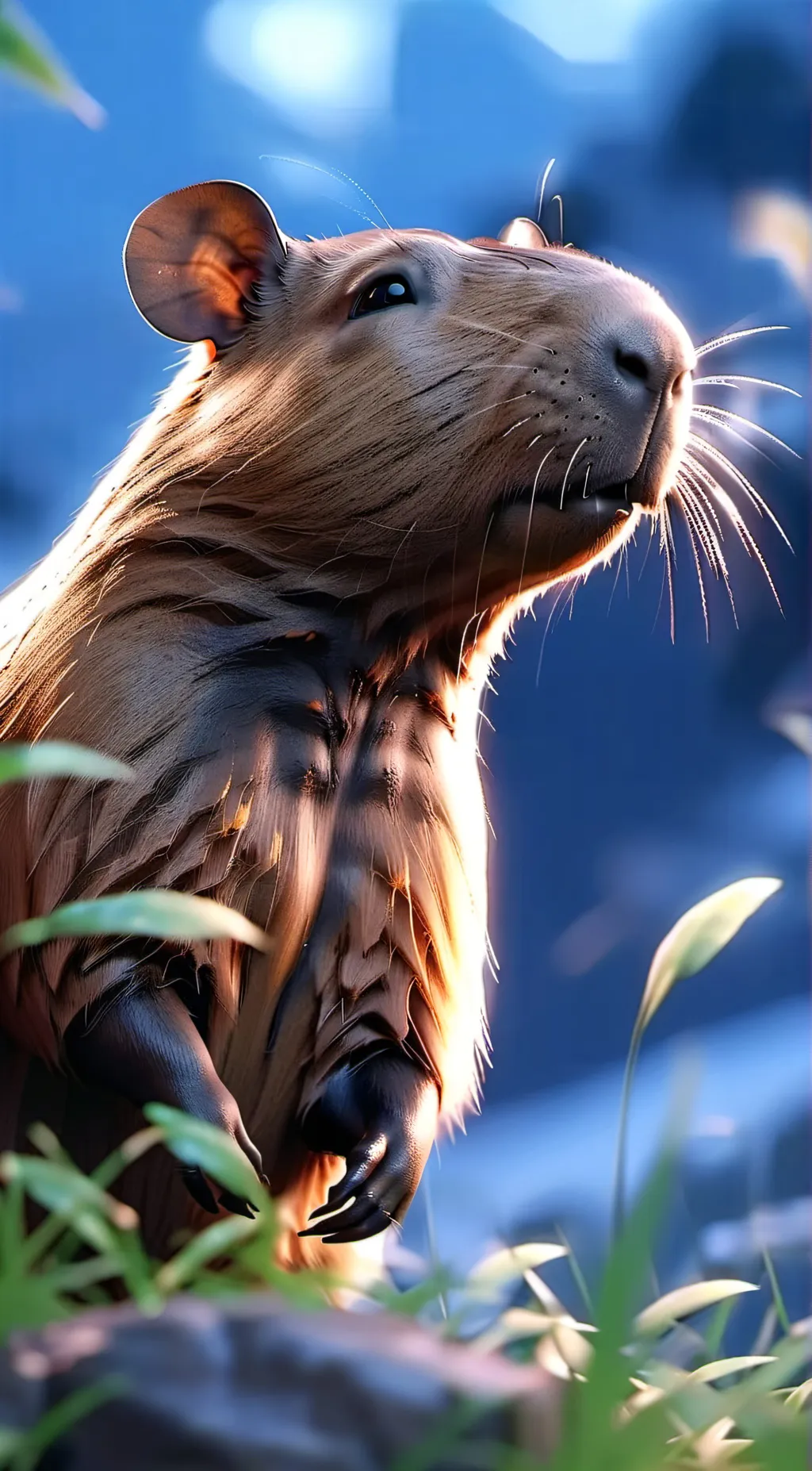 ai character: secret capybara  background