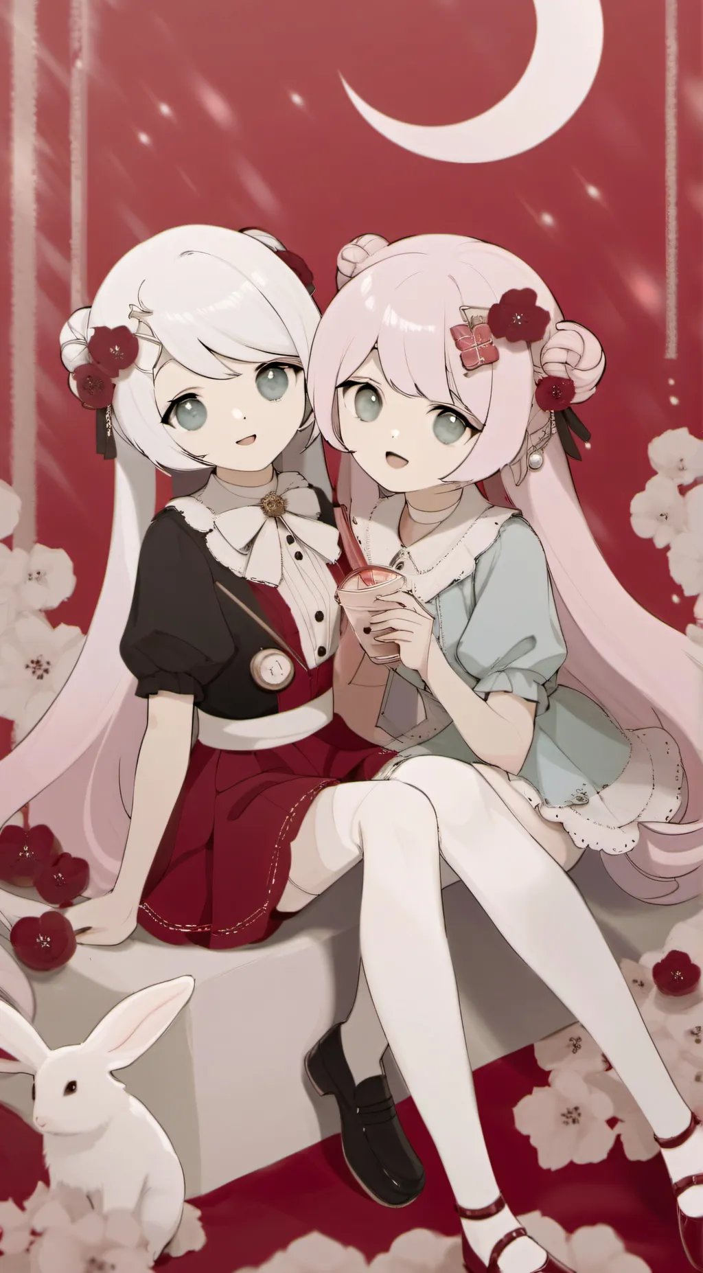 ai character: Kuromi & my melody background