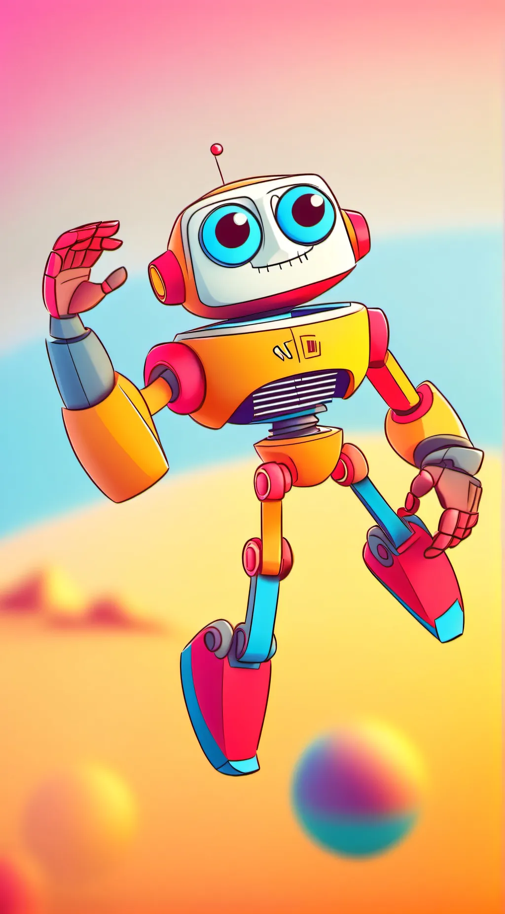 ai character: robot tickler background