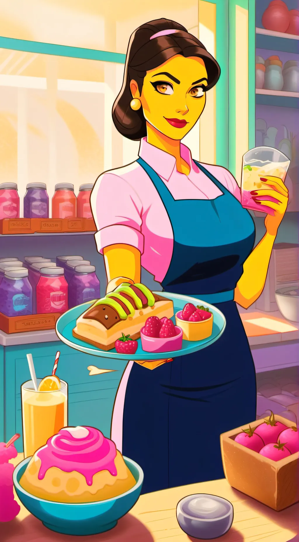 ai character: Maude Flanders  background