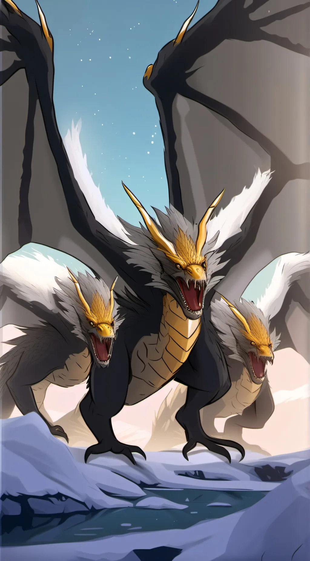 ai character: king ghidorah background