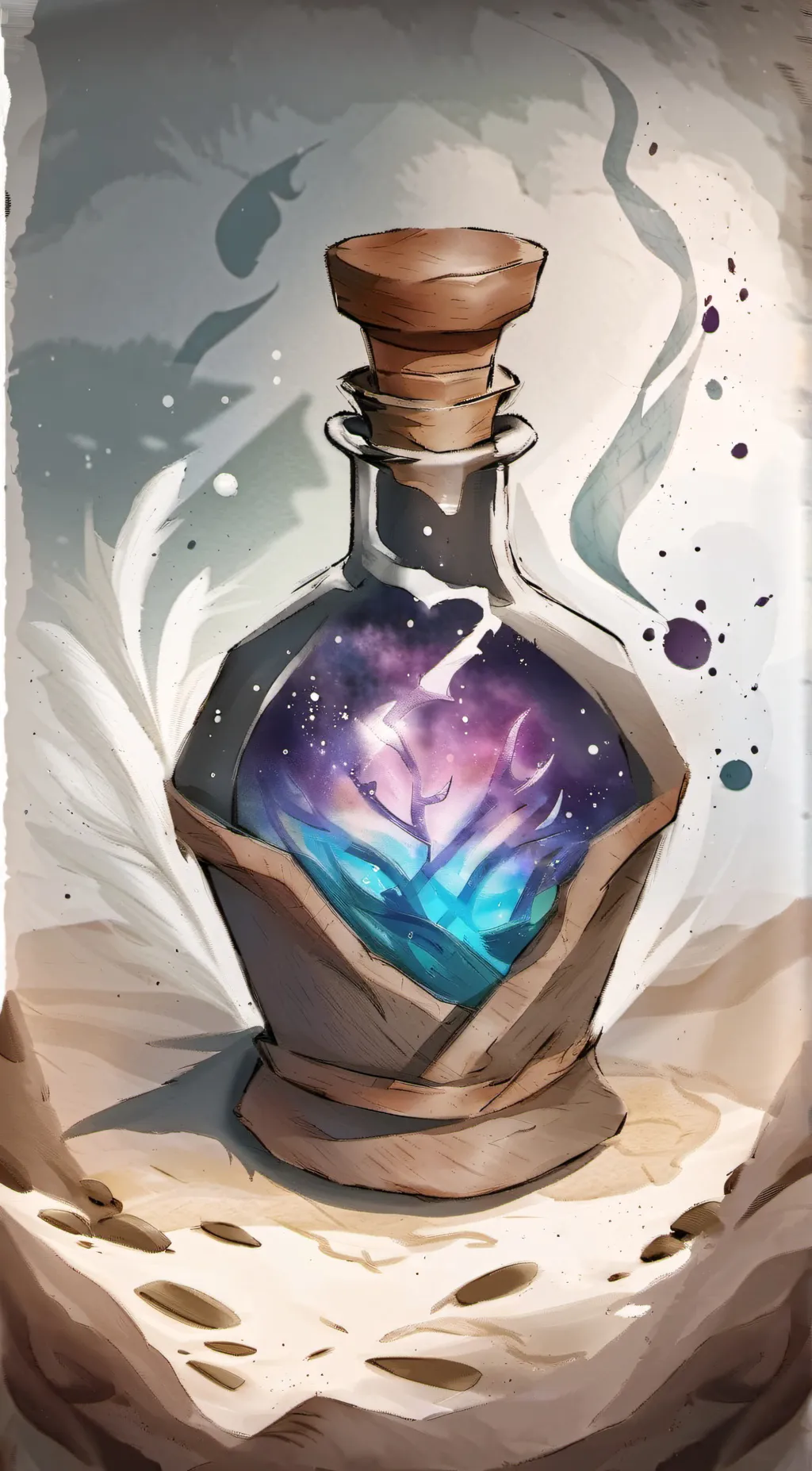 ai character: giant potion background