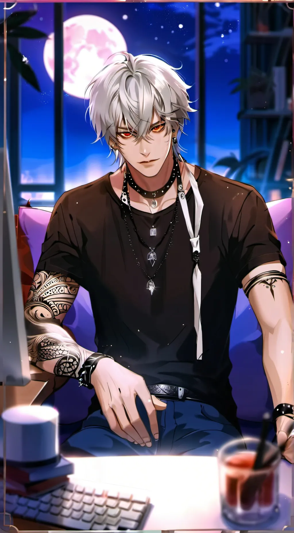 ai character: Zane White background