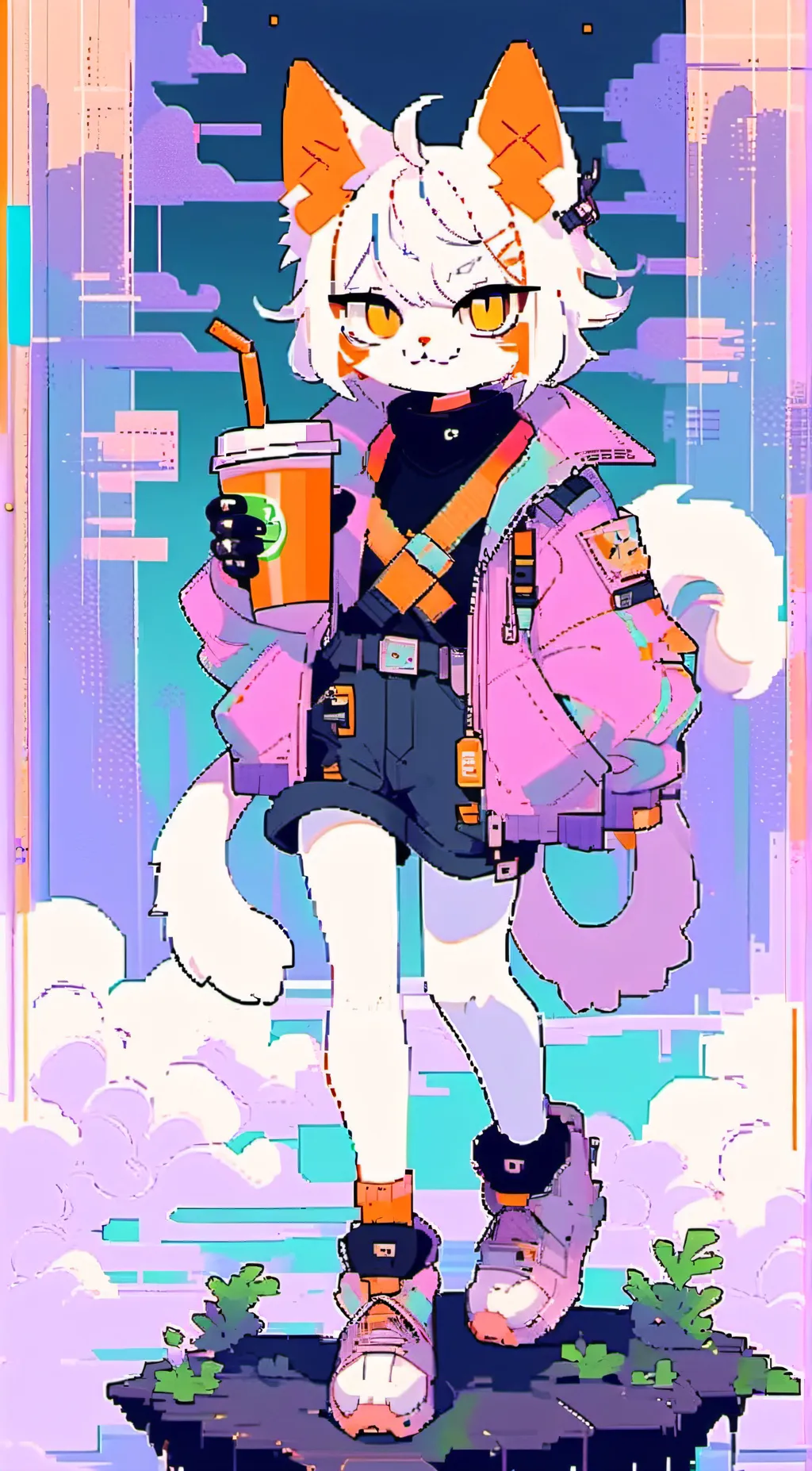 ai character: catfeine background