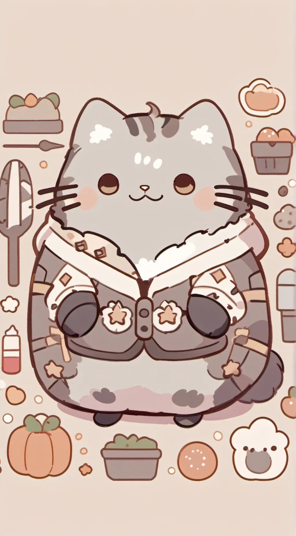 ai character: Pusheen the cat background