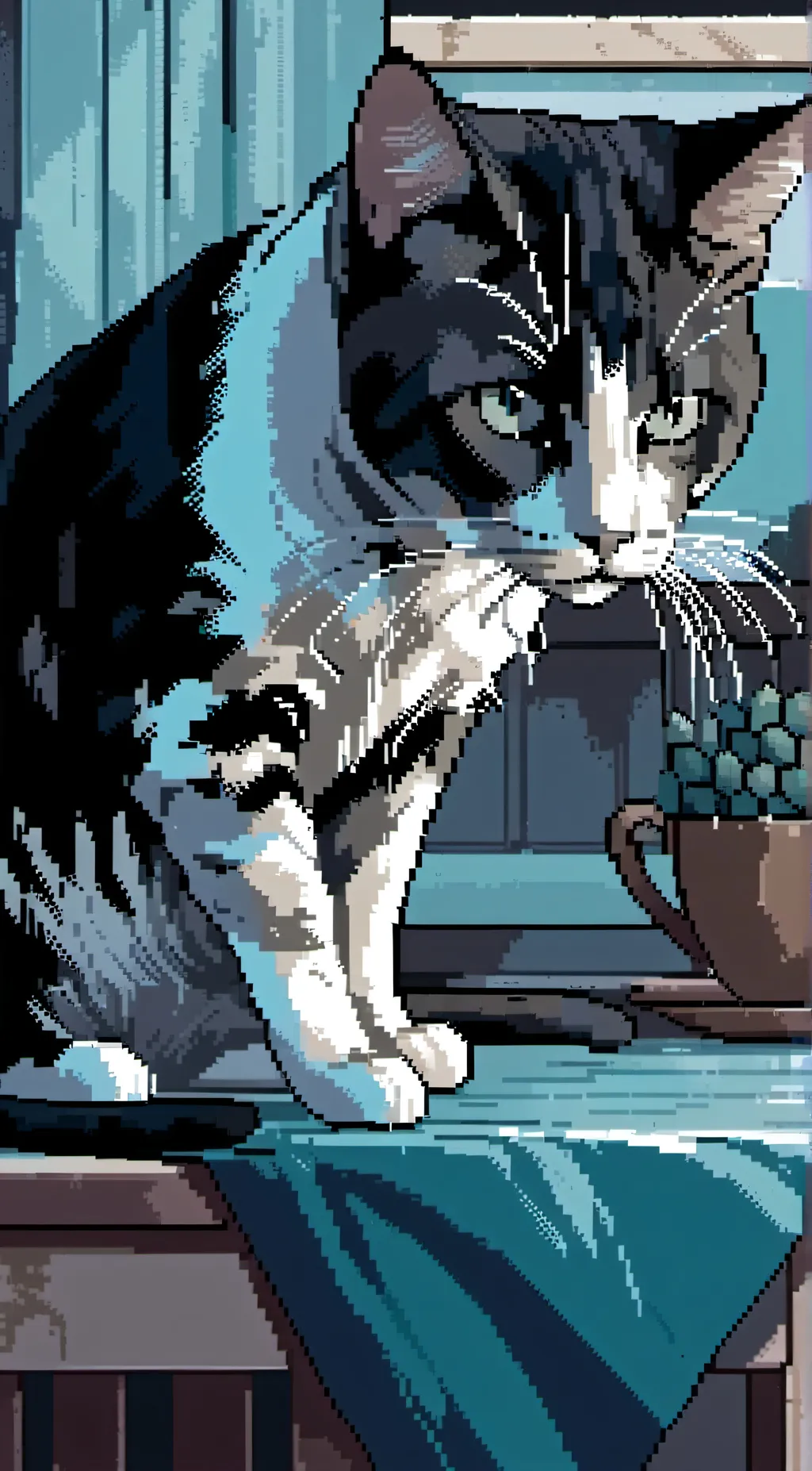 ai character: singing cat  background