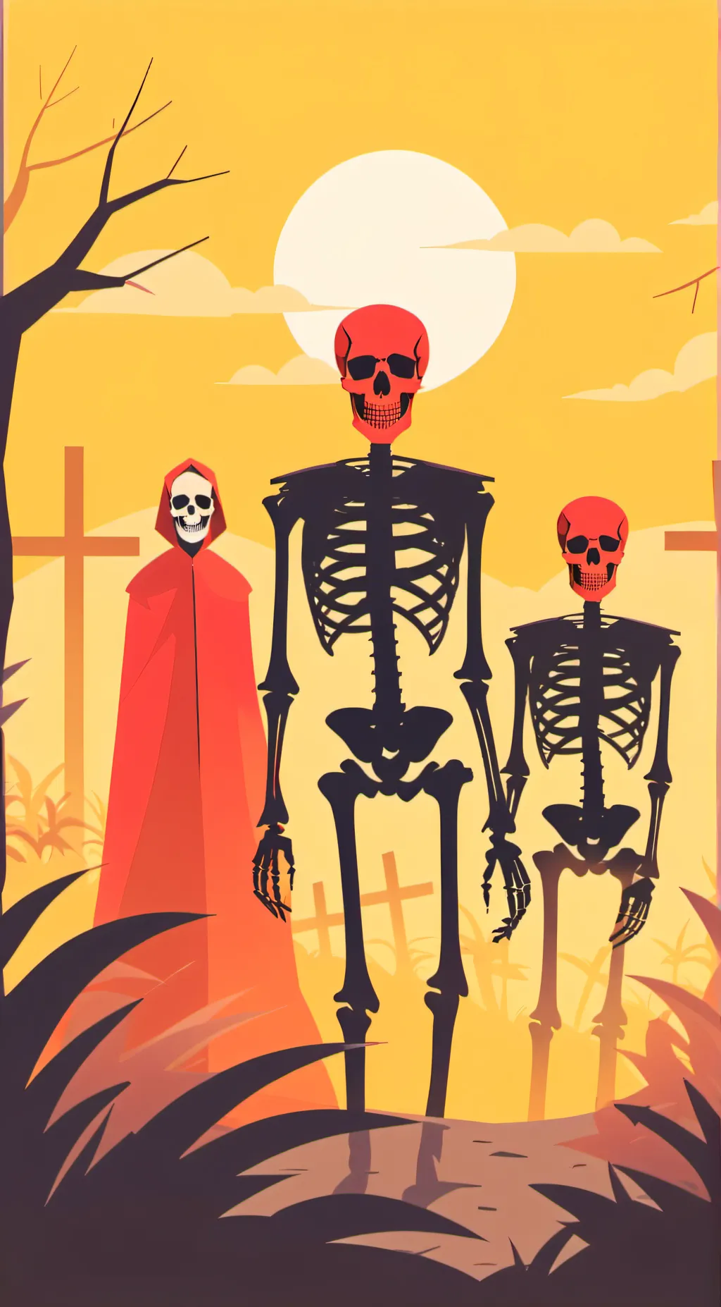 ai character: skeleton background