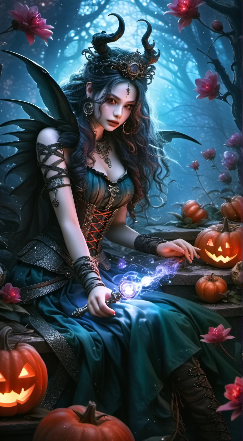 ai character: Devil girl background