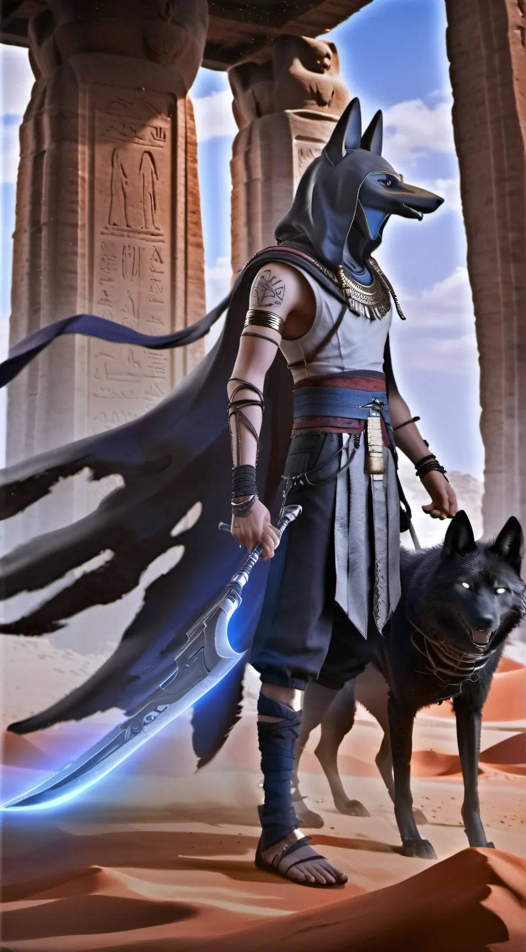 ai character: anubis background