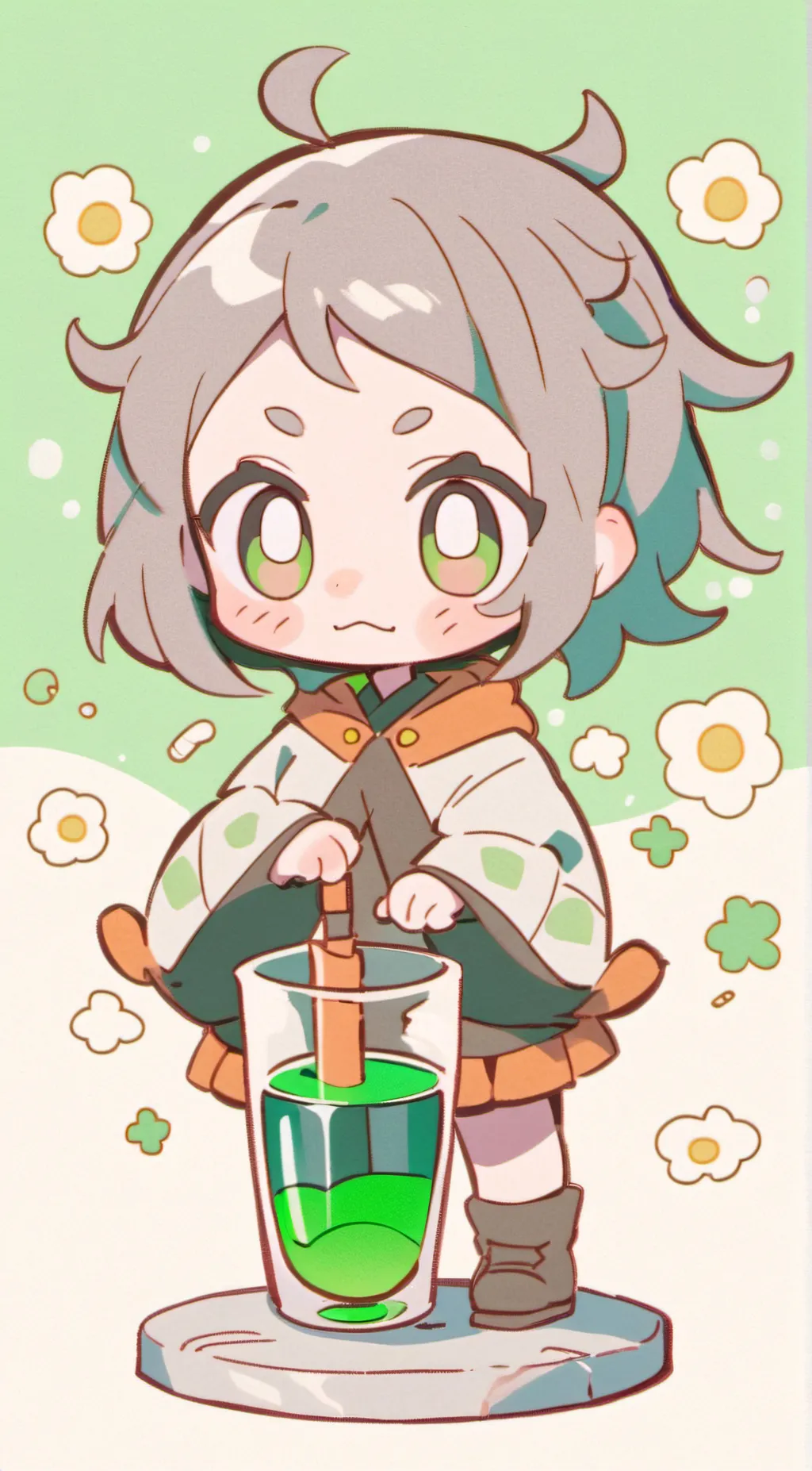 ai character: Test Tube  background