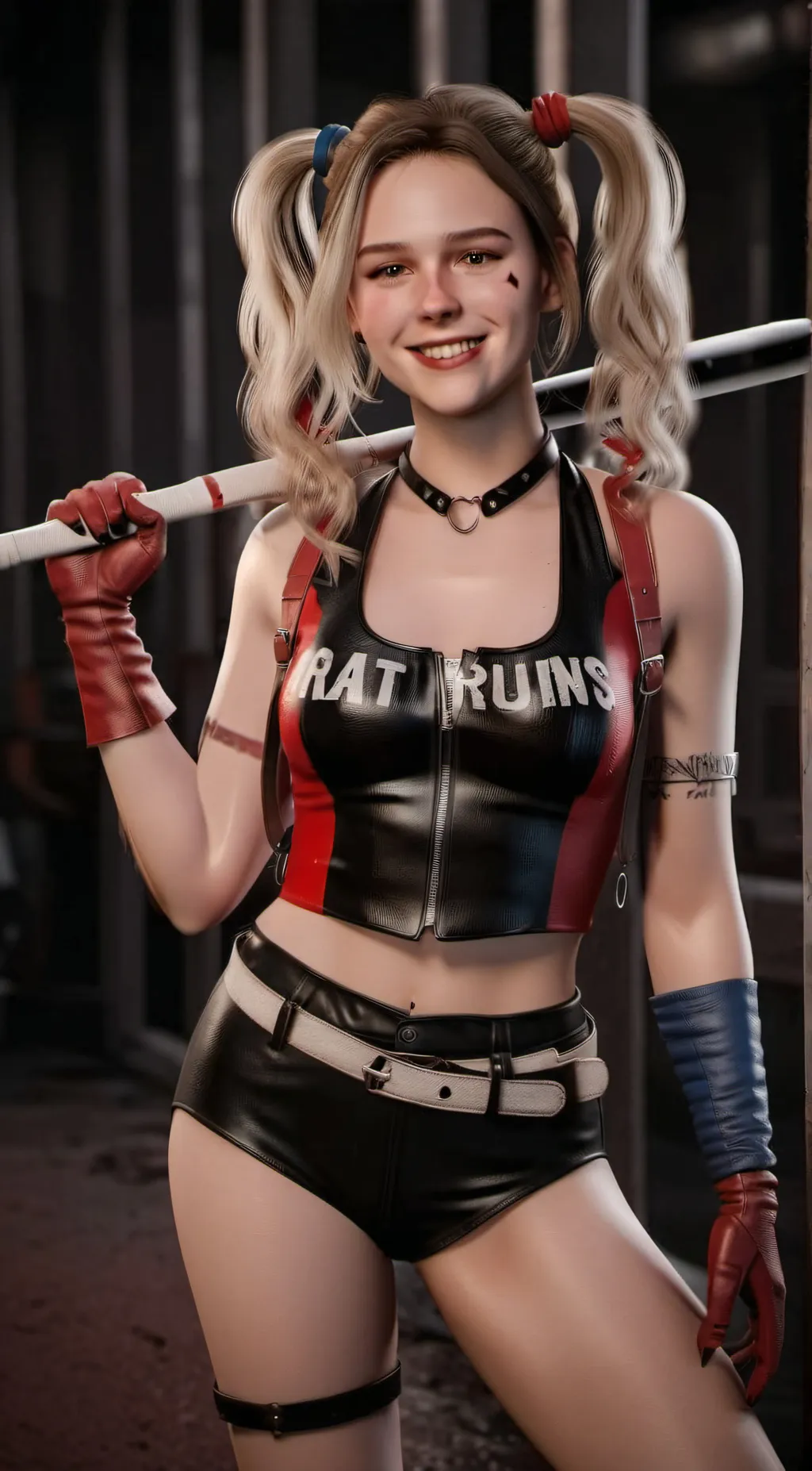 ai character: Harley Quinn  background