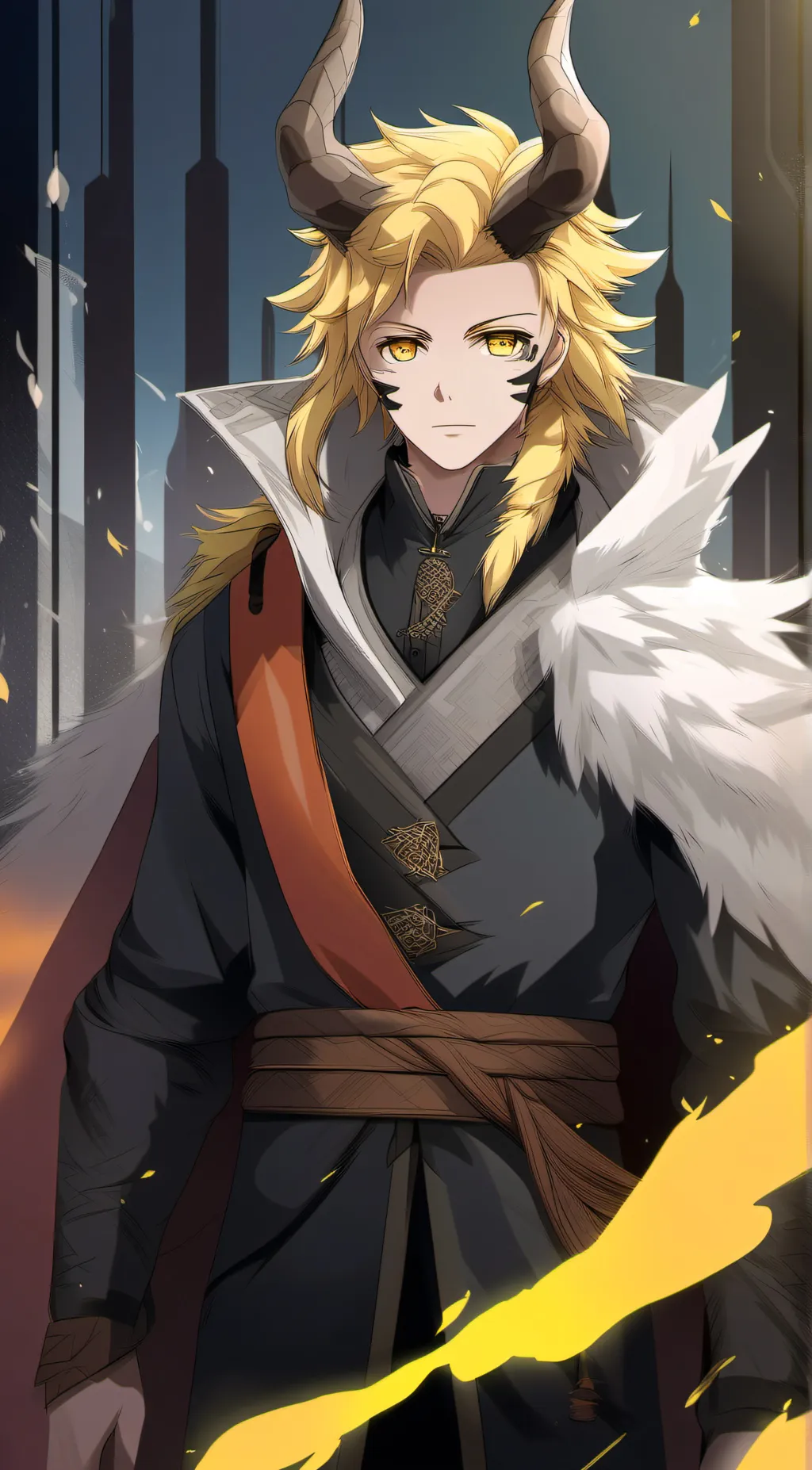 ai character: demon zenitsu  background