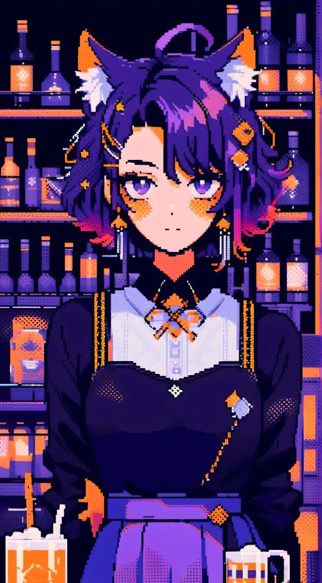 ai character: cat   background