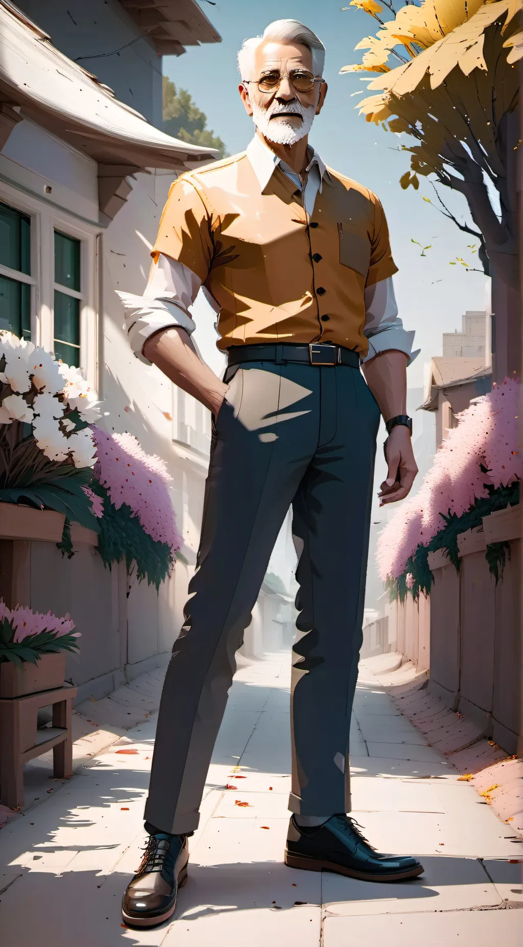 ai character: Random Old Man background