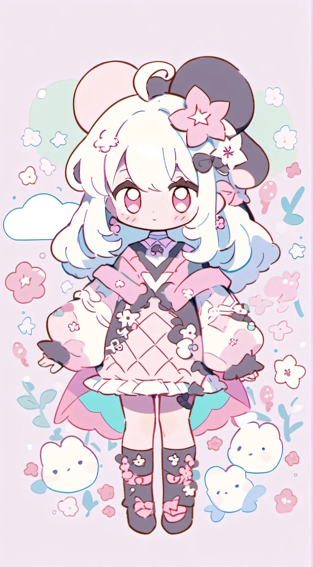 ai character: Chibi miss circle background
