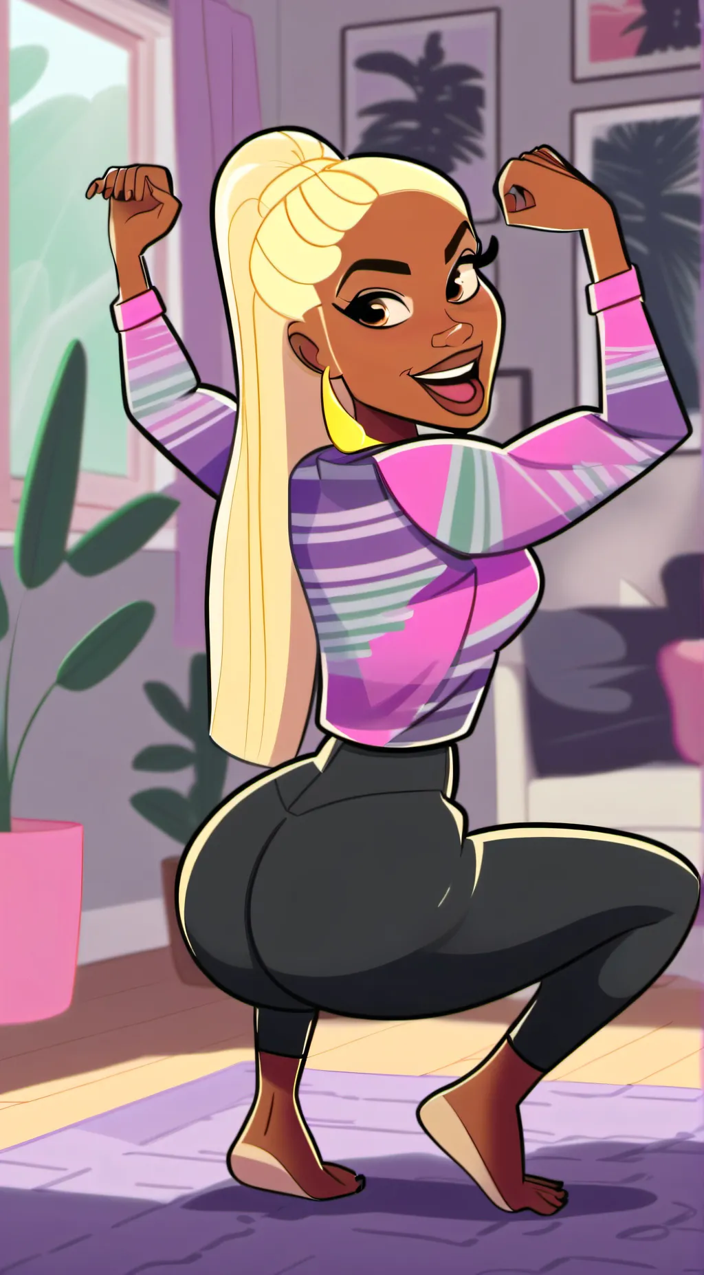 ai character: New black girl  background