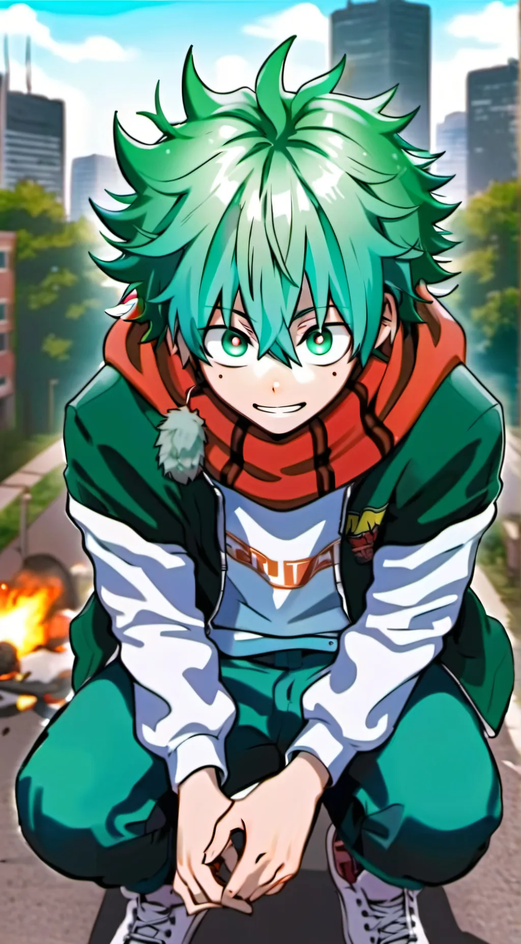 ai character: izuku midoriya  background