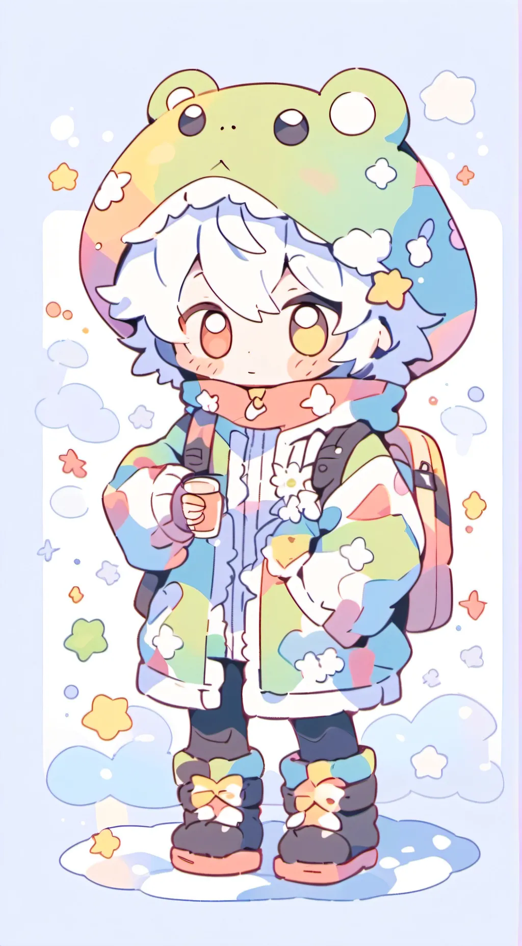 ai character: Rainbow Phrog background