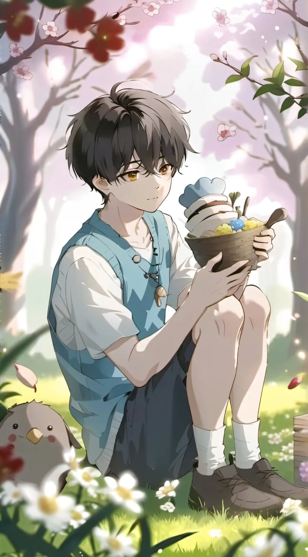 ai character: Random Boy kid🌈 background