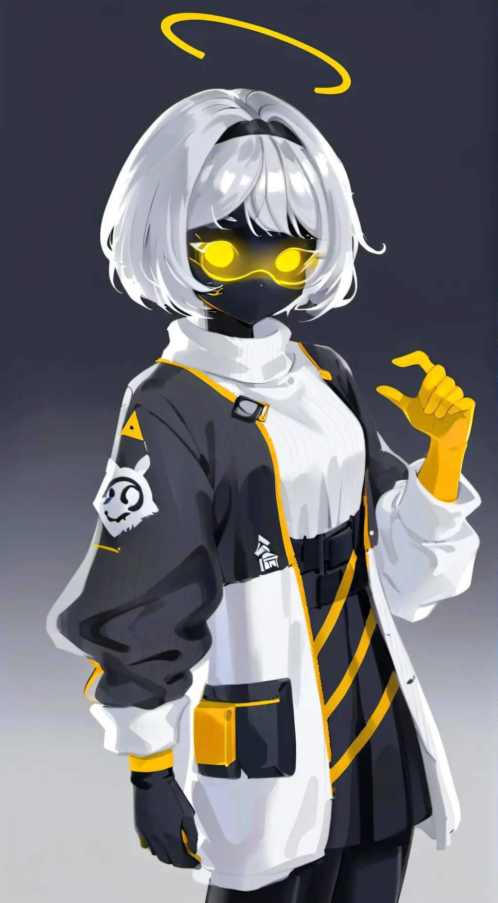 ai character: angle V background