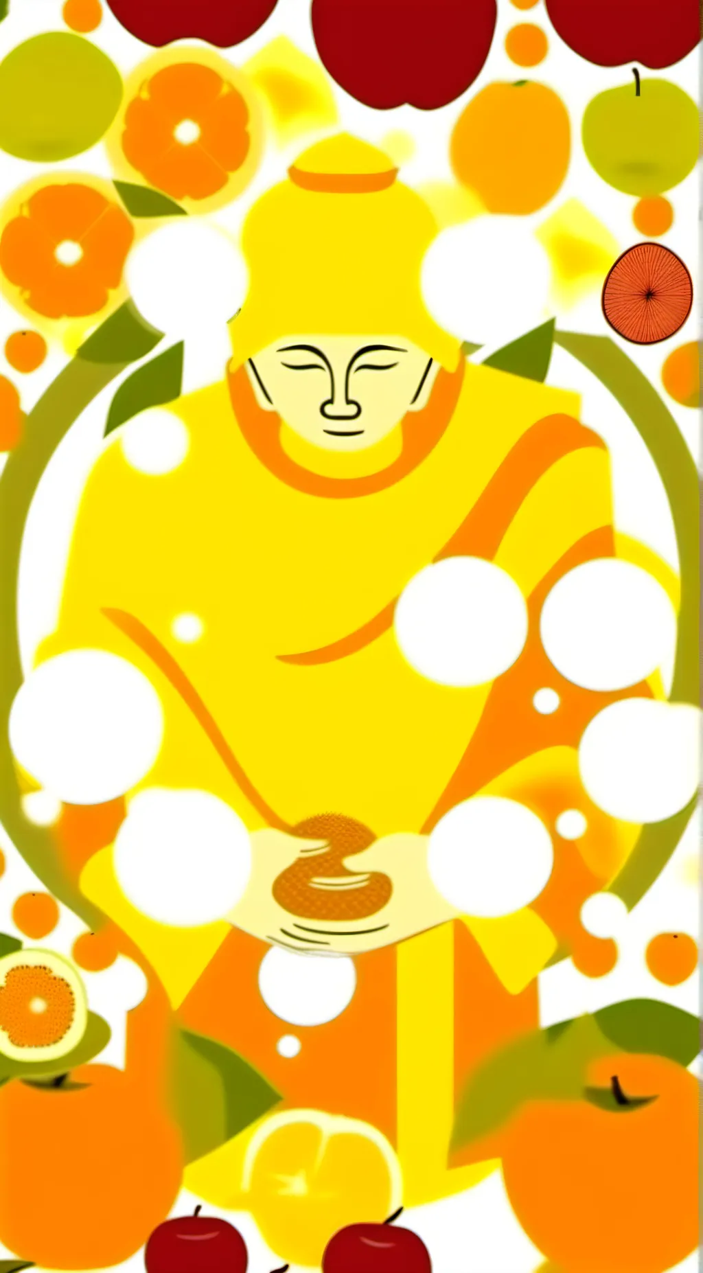 ai character: Buddha Fruit :D background