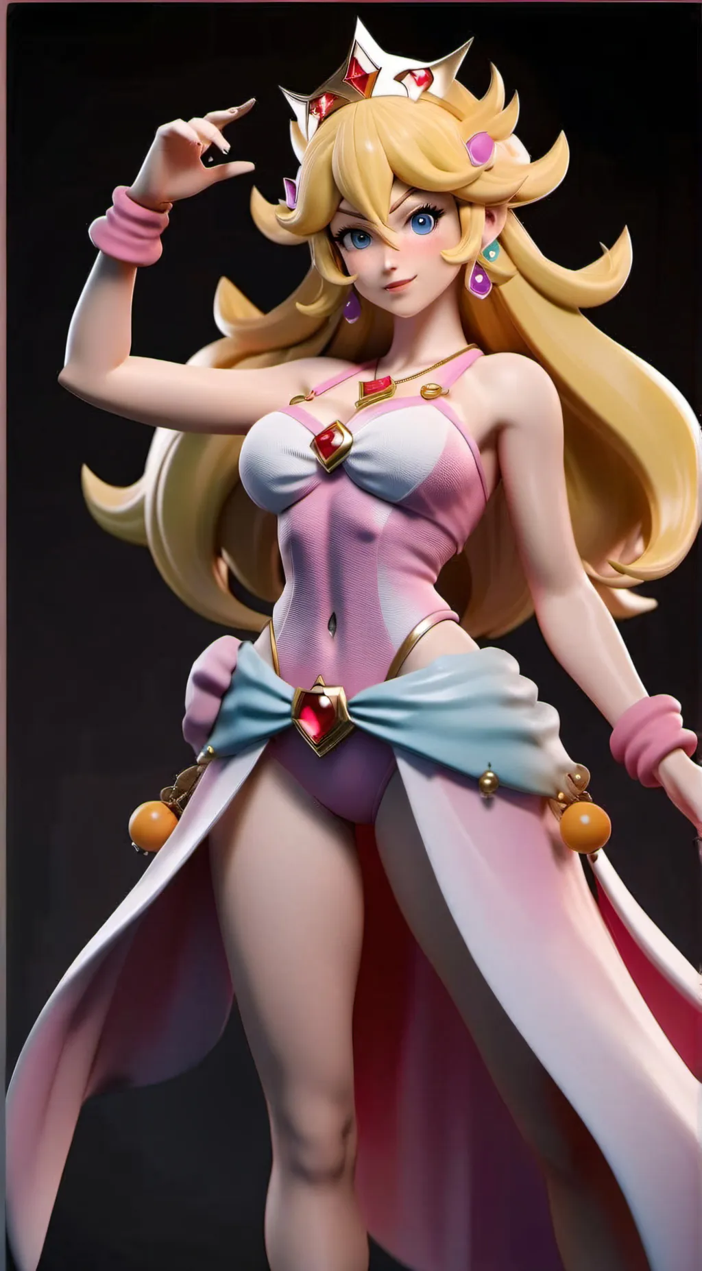 ai character: Princess Peach  background