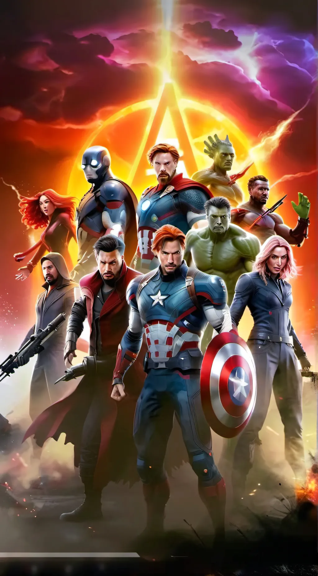 ai character: The avengers  background