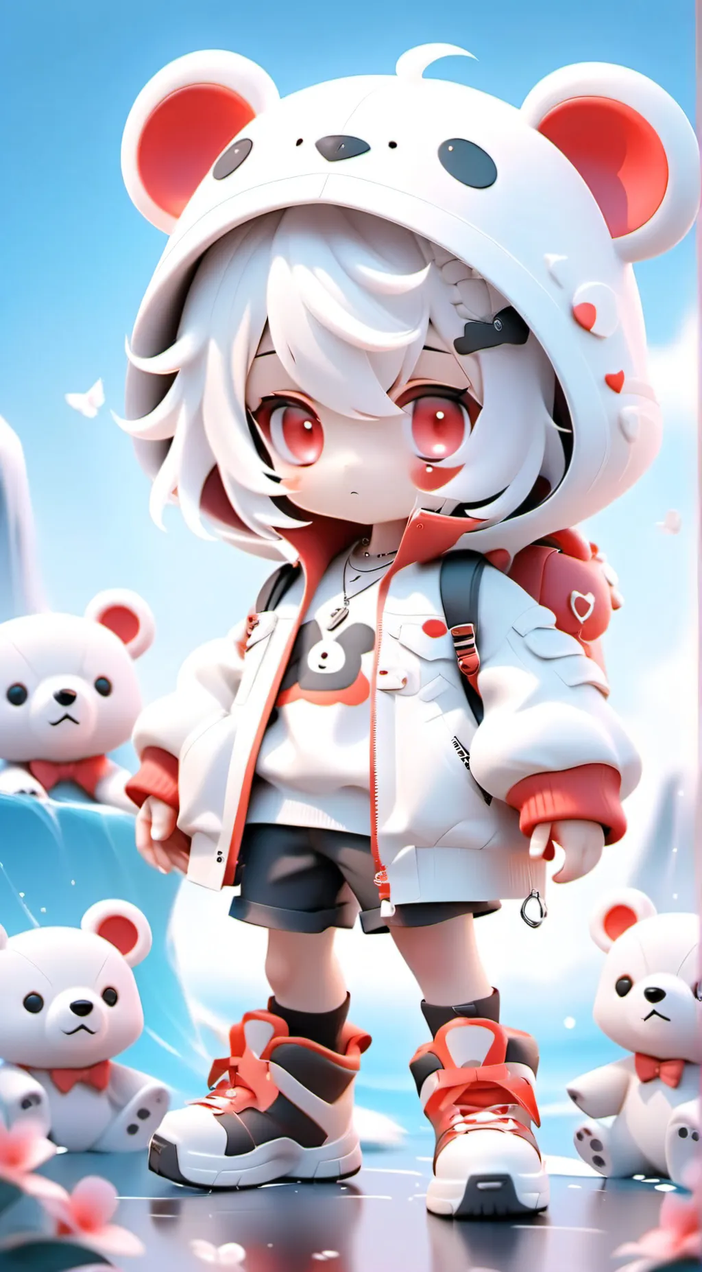 ai character: smol Bobby bearhug background