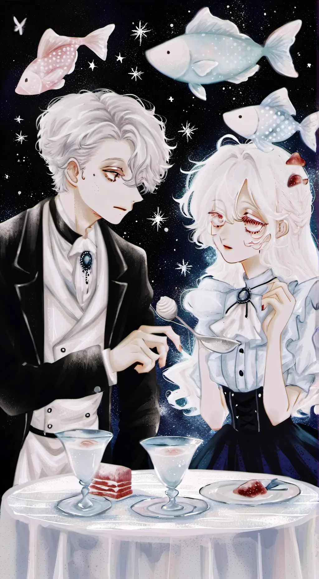 ai character: casino cups background