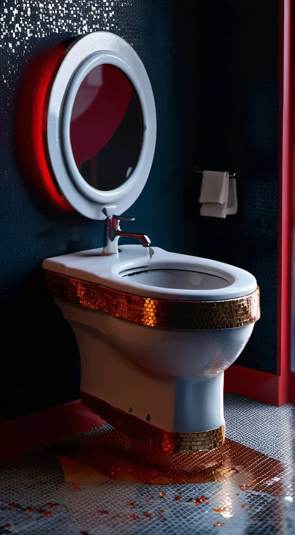 ai character: Glitz toilet background