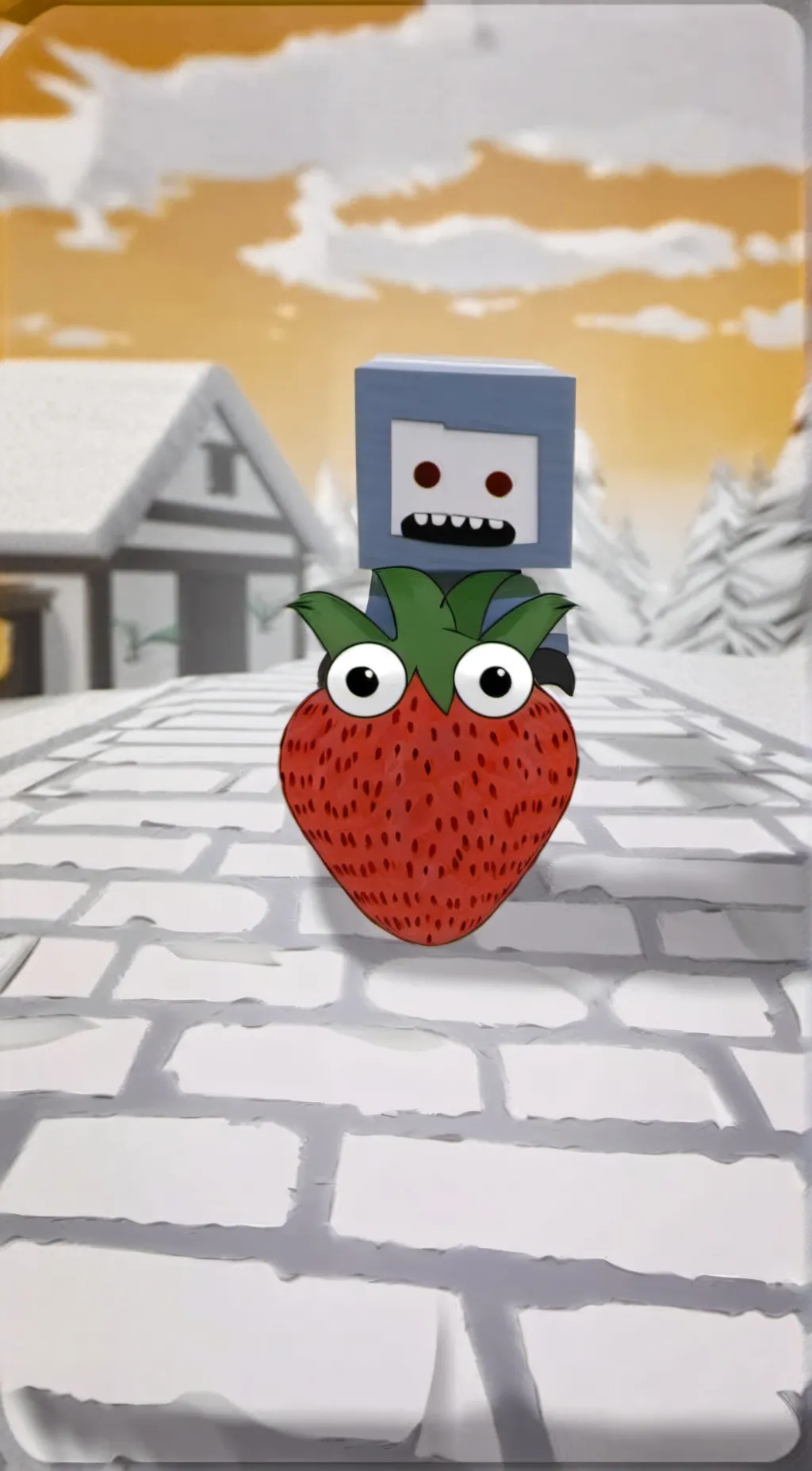 ai character: Sammy strawberry background