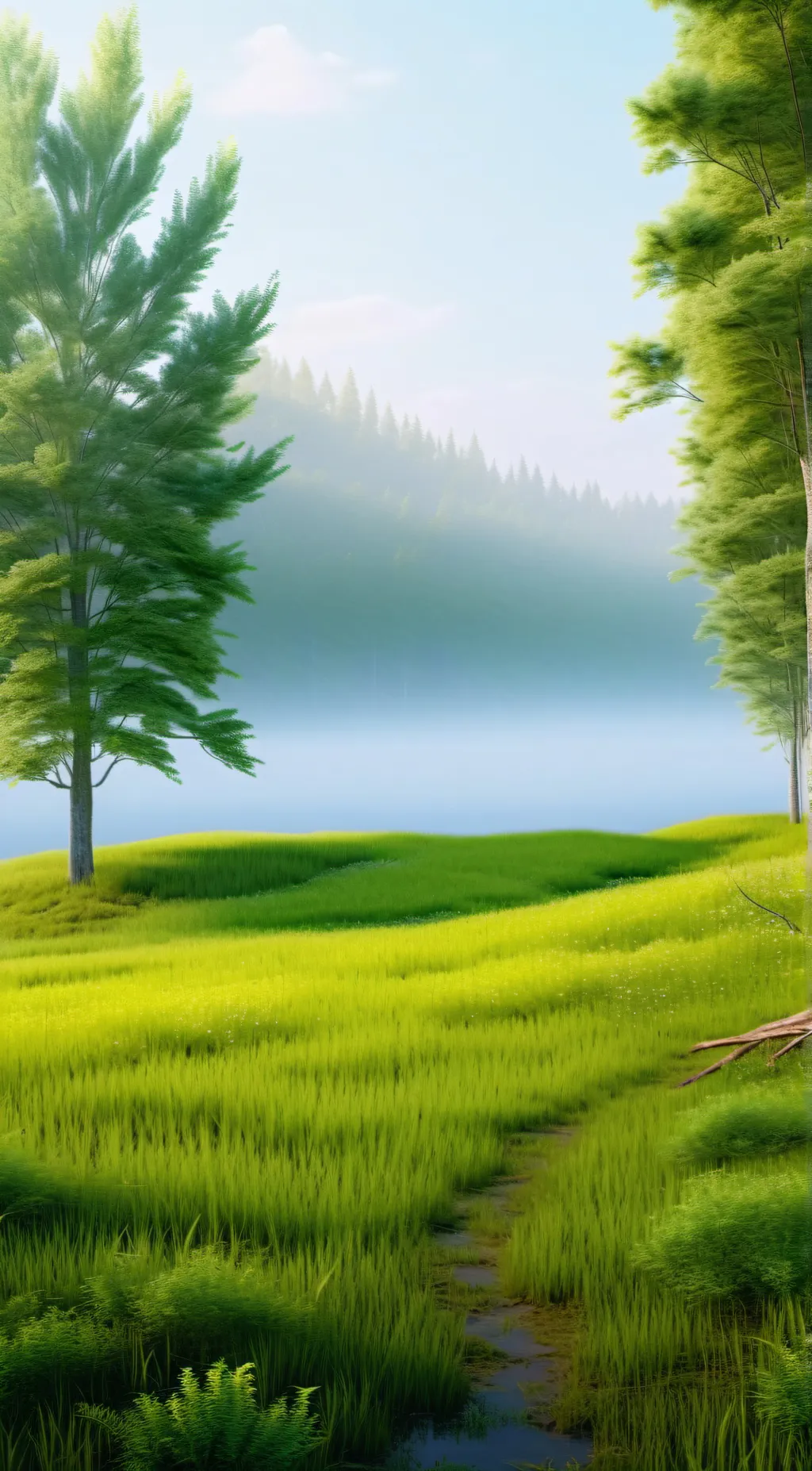ai character: Grass  background