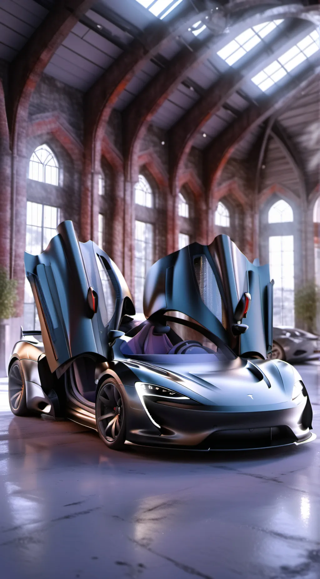 ai character: Tesla McLaren background
