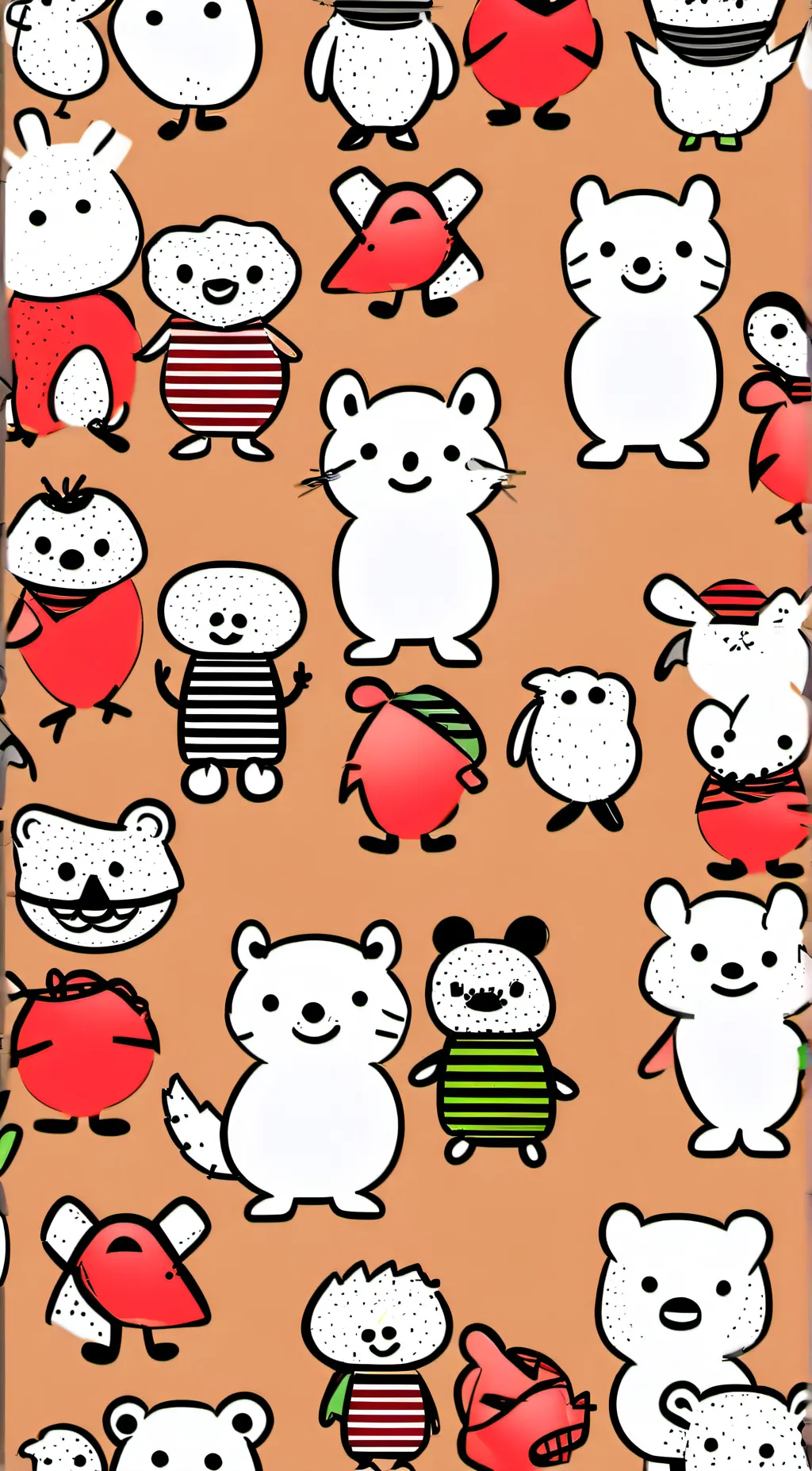 ai character: Smiling critters background