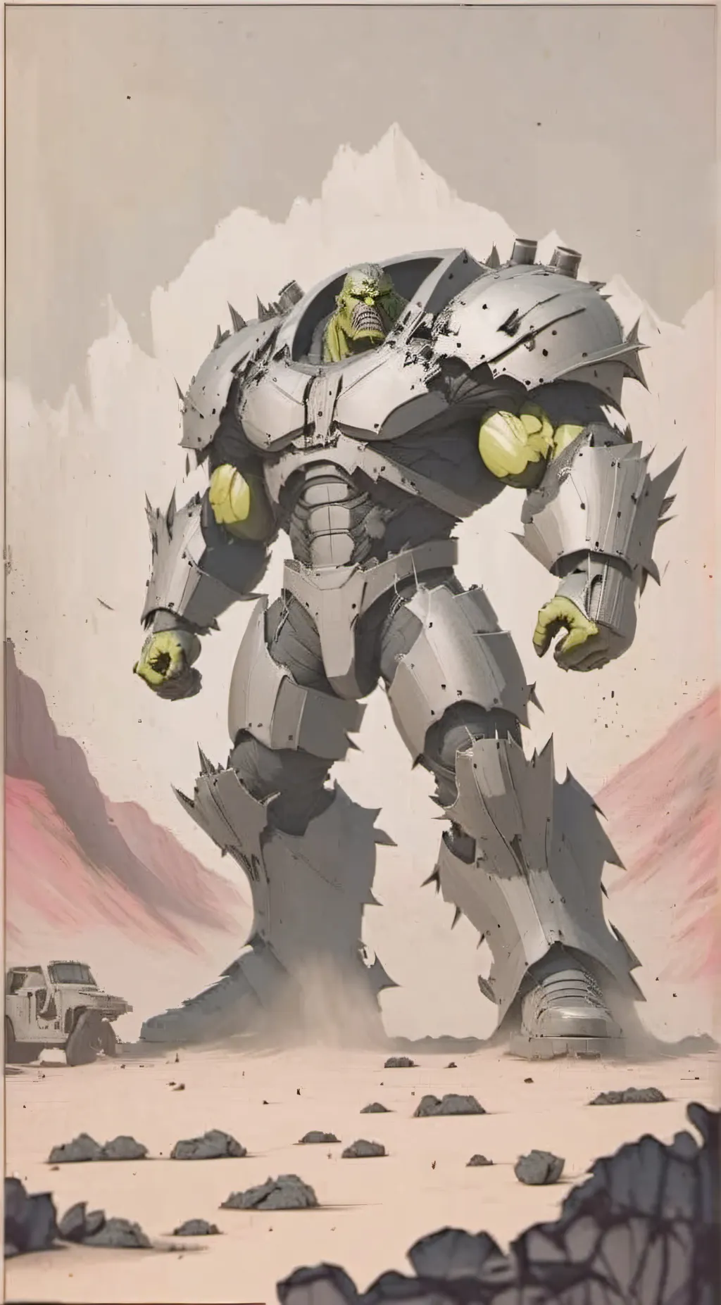 ai character: Frank horrorgin  background