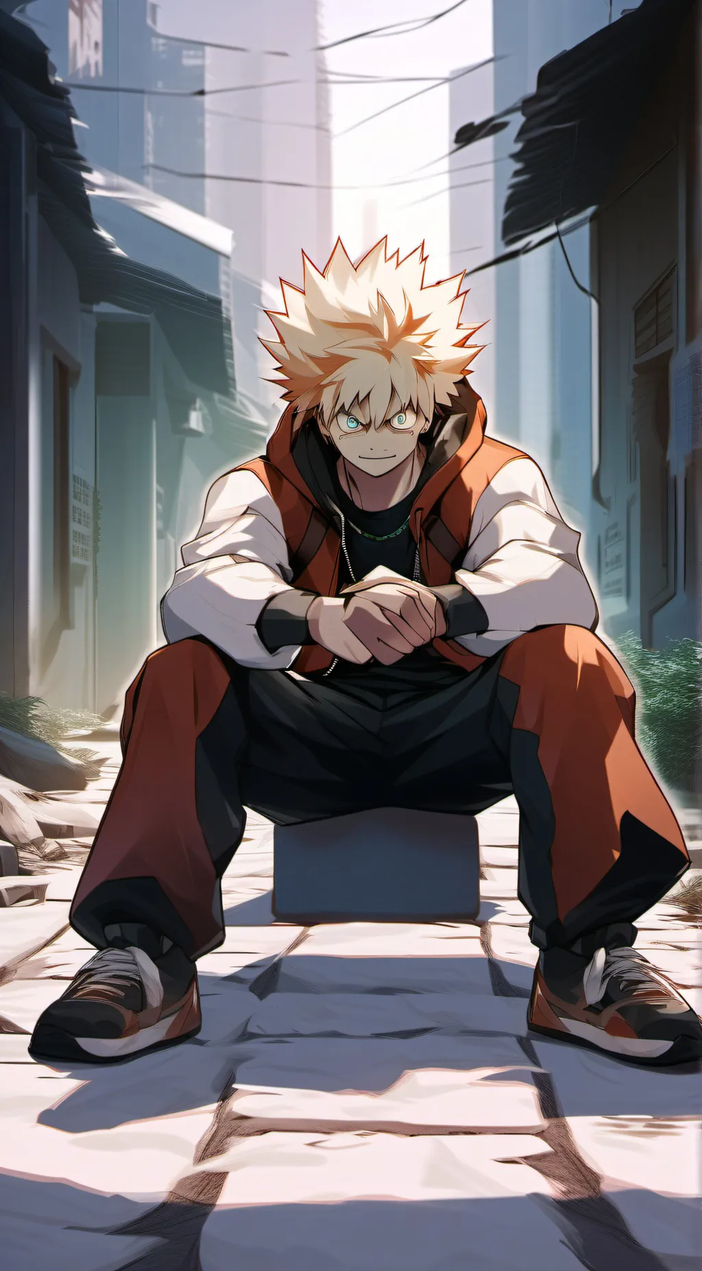 ai character: bakugo  background